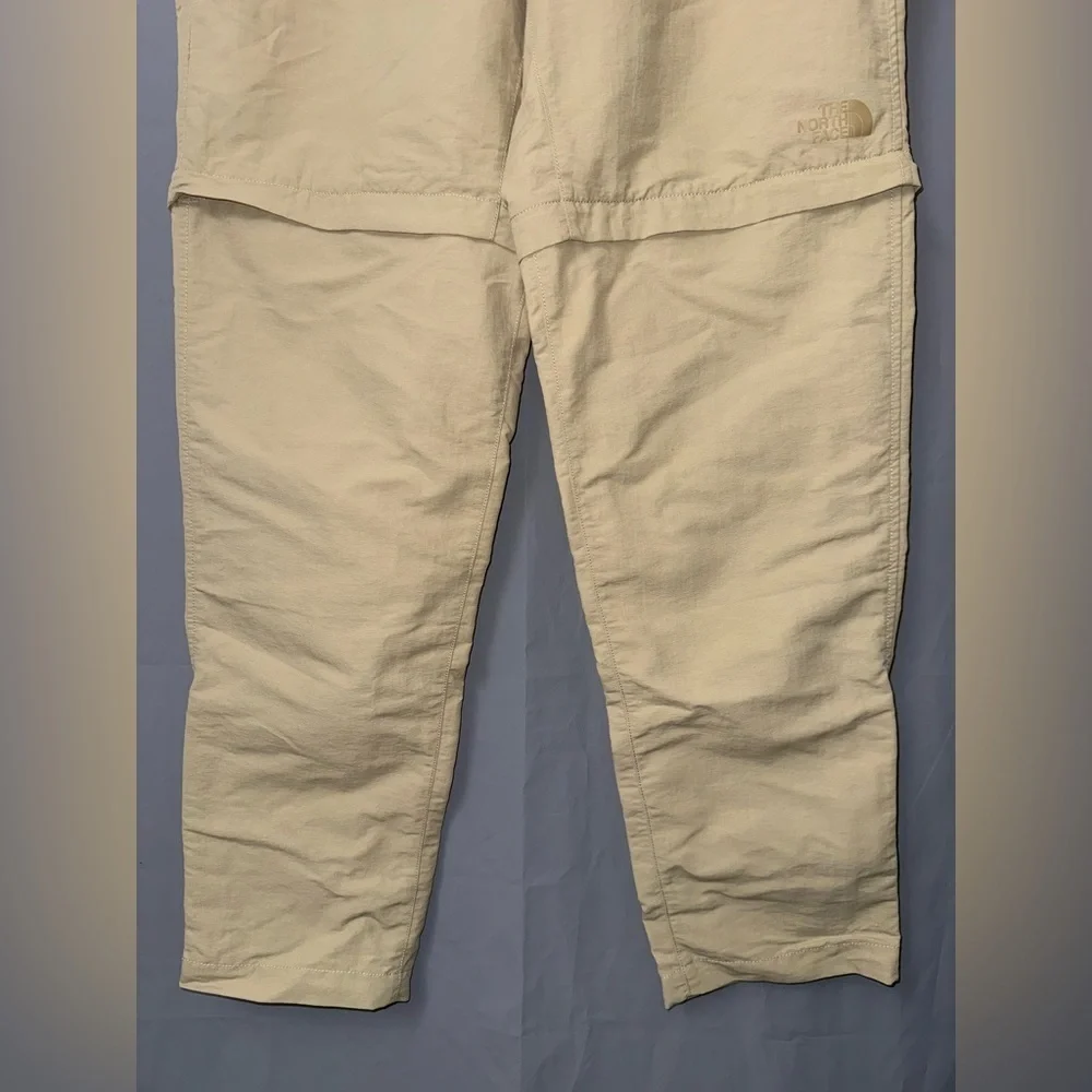 The North Face Adult Mens Convertible Pant Shorts 34 Tan Khaki Belted Outdoor